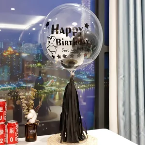 Impresión de Globo Transparente Bobo de 22 Pulgadas, Decoración de Fiesta de Cumpleaños 4D, Globo Claro