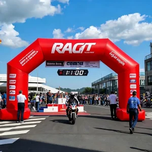 Bedrukte Oxford Aangepaste Opblaasbare Boog Start Finishlijn Opblaasbare Boog voor Marathon Race Buiten Evenement Advertentie