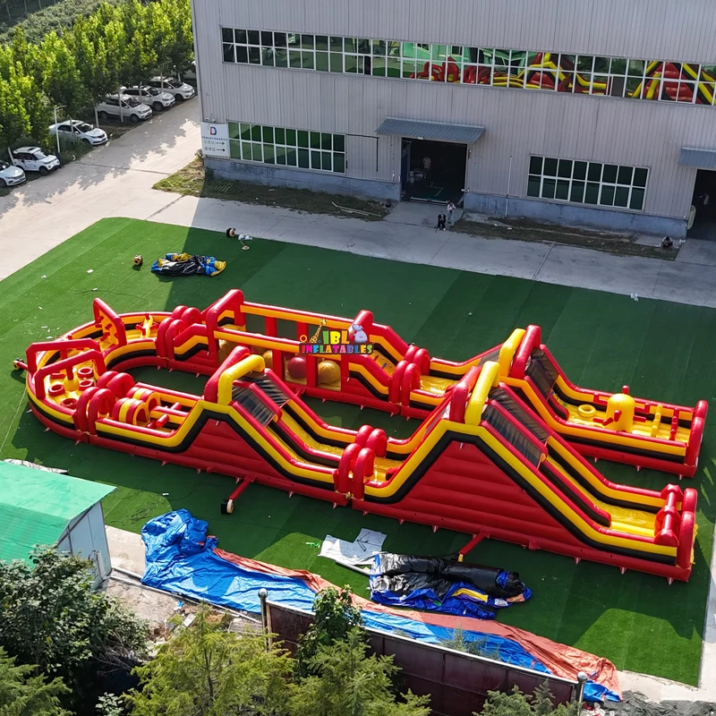 Professional Amusement Park Adult Adventure Inflatable Carnival Games Large Extreme Inflatable Rush Obstacle Course