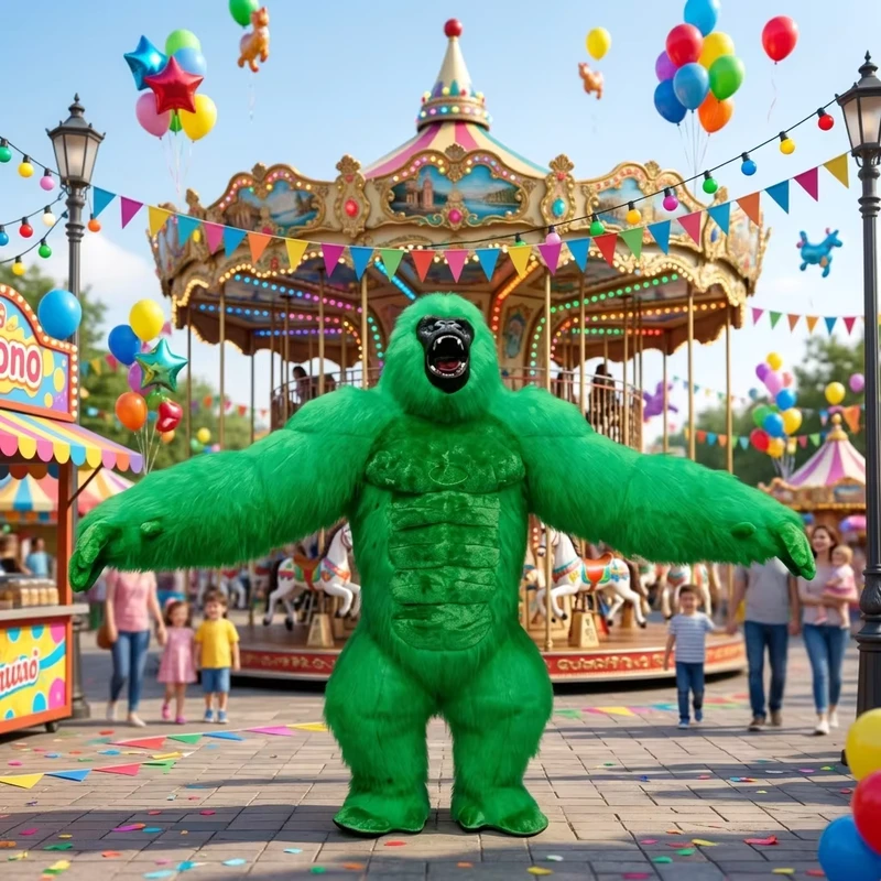 Kostum Maskot Karakter Kartun Inflatable Rubah untuk Playground Kustom Pabrik Profesional