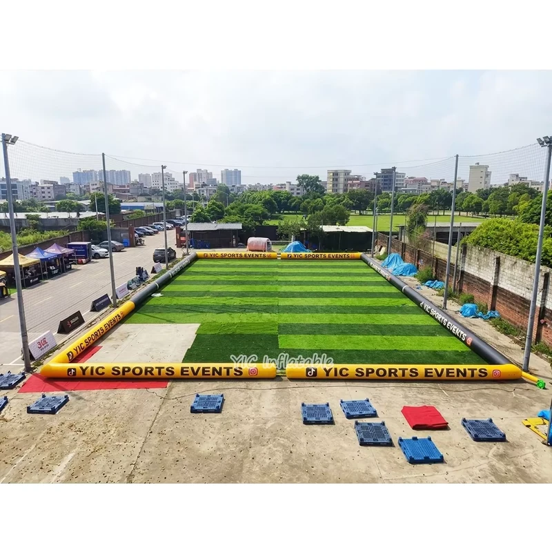 Aire de football gonflable professionnelle 3v3 avec but pour location commerciale