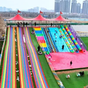 Professional Manufacturer Outdoor Amusement Park Commercial Rainbow Slide For Adult And Children