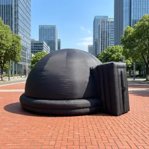 Professionele draagbare waterbestendige PVC opblaasbare planetariumkoepel, zwart transparant voor scholen, reclame opblaasbare producten