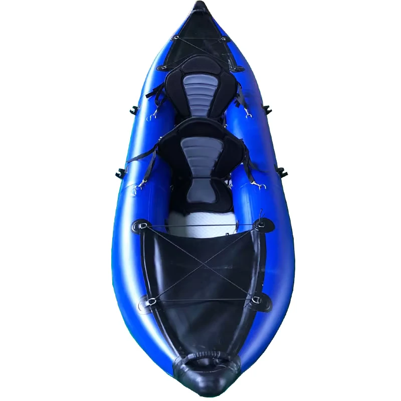 Proper Price PVC Hypalon Rubber Boot Opblaasbare Twee Persoon Whitewater Kajak met Pedalaandrijving