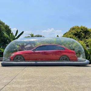 Protection Outdoor Inflatable Capsule Car Bubble Cover 5x2x2m Auto Inflatable Hail Proof Car Cover Dome 0.7mm PVC Tarpaulin