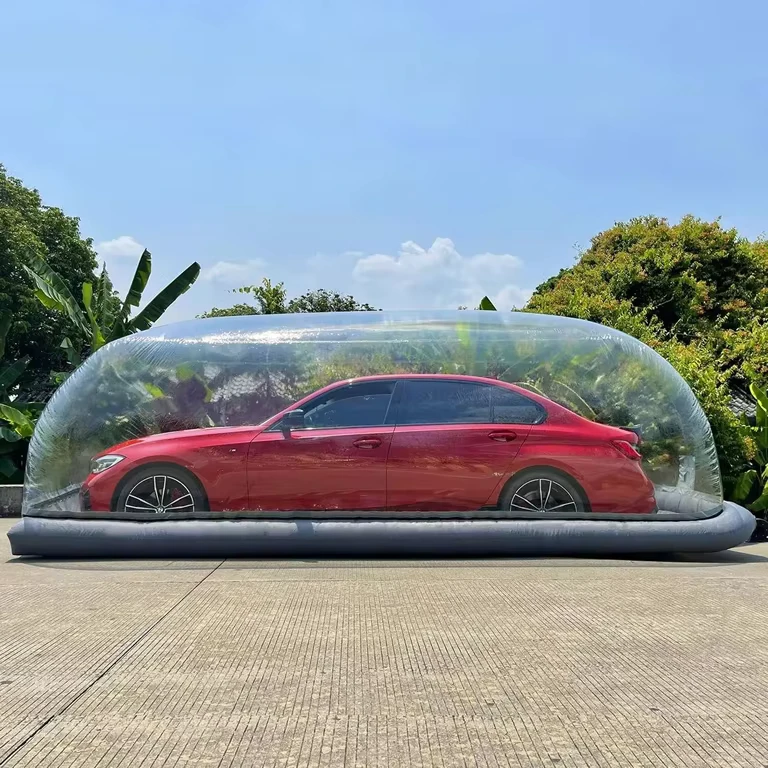 保護用屋外インフレータブルカプセルカー バブルカバー 5x2x2m 自動インフレータブル 雹防止カー カバー ドーム 0.7mm PVCターポリン