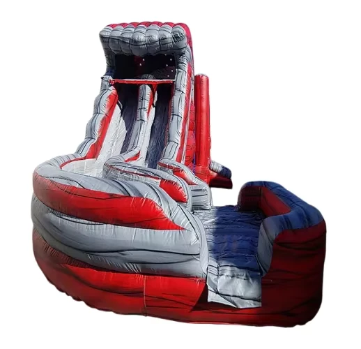 Purgatory Obstacle Course Dual Lane Water Slide Wet Dry Commercial Inflatable for Outdoor Events