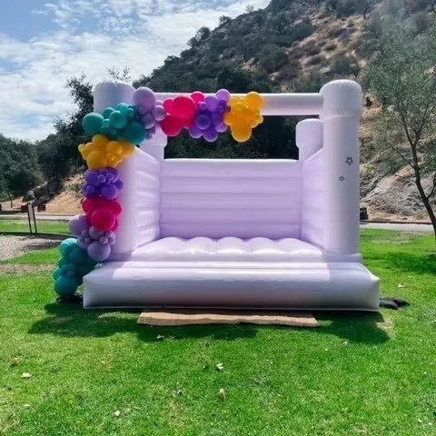 Purple Outdoor Bounce House Inflatable Jumping Bouncy Castle Jumper Wedding White Inflatable Bounce House for Party