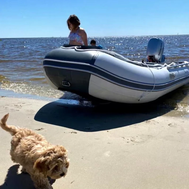 Bateau de Sport en Hypalon PVC Pro, Bateau de Pêche Gonflable Portable avec Sol en Aluminium