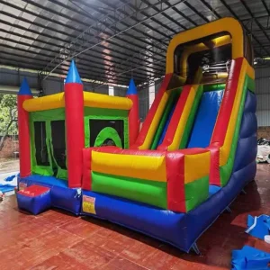 Pvc Tarpaulin Multi Color Inflatable Combo Inflable Gonflable Commercial Bouncing Castle and Slide for Rental