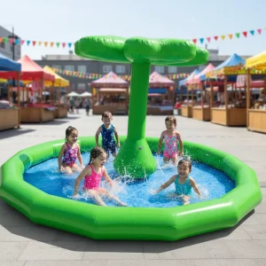QIQU Portable Water Play Center for Kids & Adults Lightweight Eco Friendly Commercial Large Round Inflatable Swimming Pool