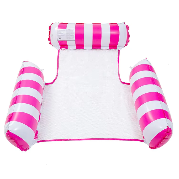 Quick Inflation Pink Scratch Resistant PVC Summer Beach Party Swimming Pool Inflatable Water Hammock Float Lounge