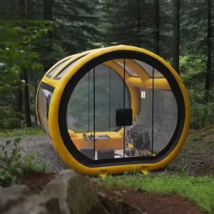 Quick Setup Inflatable Camping Tent 3-5 Person Transparent Dome Tent for Hiking Festivals and Emergency Shelters