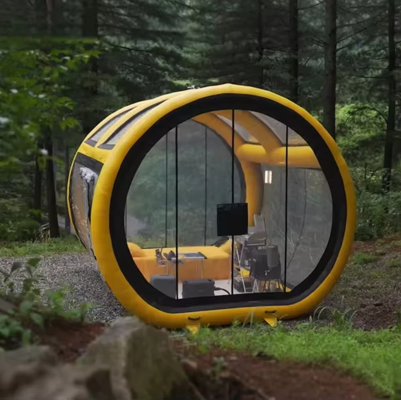 Tenda de Camping Inflável de Montagem Rápida para 3-5 Pessoas, Tenda em Forma de Domo Transparente para Caminhadas, Festivais e Abrigos de Emergência