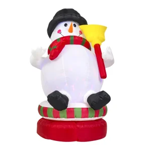 RGB LED 3D Christmas Snowman Light Inflatable Sculpture for Home Decorations