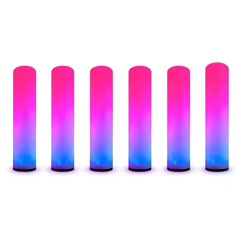 RGB LED 3m Giant Inflatable Neon Pillar Cyberpunk Style Advertising Model for Night Events Glowing Music Festivals Exhibition