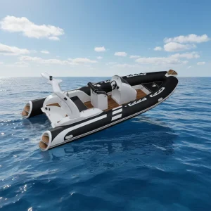 Aangepaste 19 ft luxe inflatable kajak sport aluminium inflatable vis cockpit kajak 580 fiberglass romp Hypalon Orca PVC