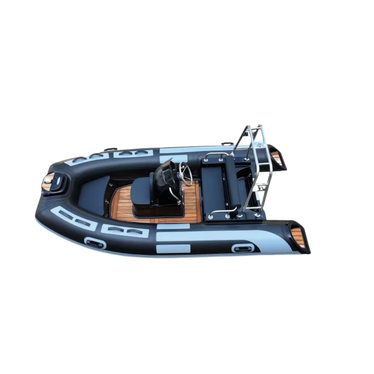 RIB 360 Hypalon Material Tube Fiberglass Hull Deep V Bottom Rib Boat Semi rigid Inflatable Boat with Anchor