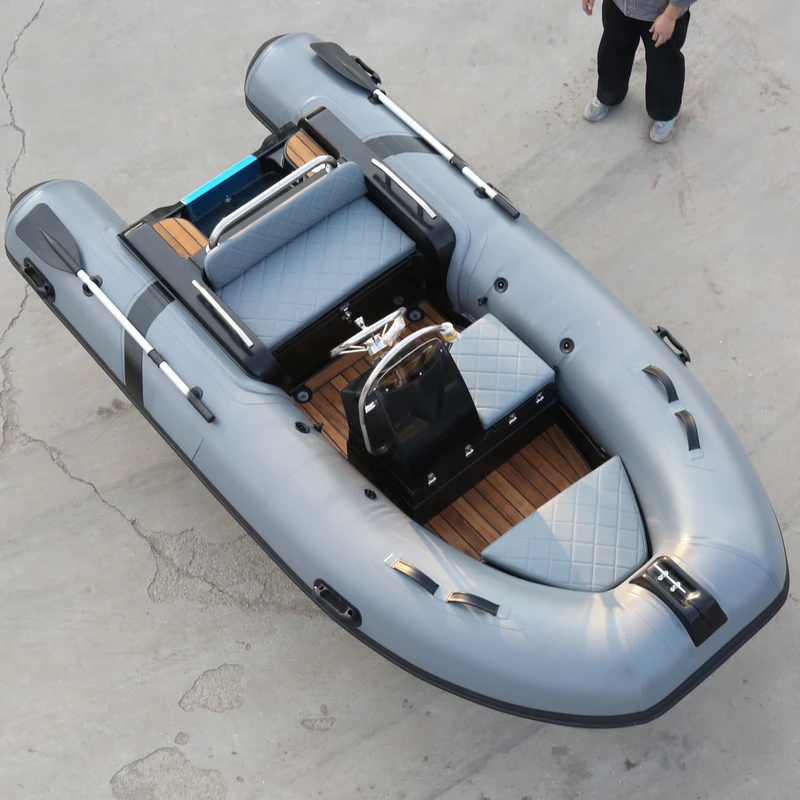Gommone Inflabile RIB 360, Yacht Sportivo, Pesca, Immersioni, Dinghy, Scafo Rigido in Fibra di Vetro, Certificato CE, 4 Persone RIB 360