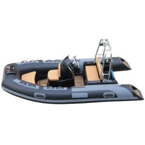 Zwarte Rigid Inflatable Boot RIB-360 Luxe Hoge Snelheid Sportvissen Opblaasbare Jacht voor 6 personen, Stabiel, PVC/Hypalon