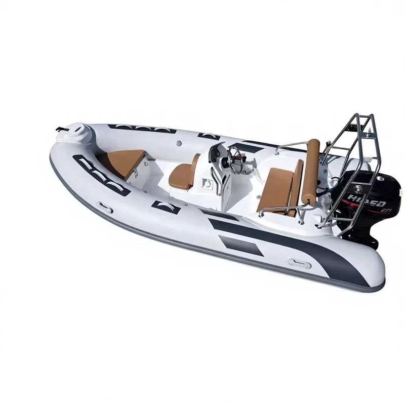 เรือคายัคลม RIB 430 แบบกึ่งแข็งตัว ตัวเรือไฟเบอร์กลาส รูปตัว V ลึก