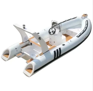 RIB 480 Barco Inflável de Hypalon PVC de 16 pés com Casco em Fibra de Vidro e Sundeck