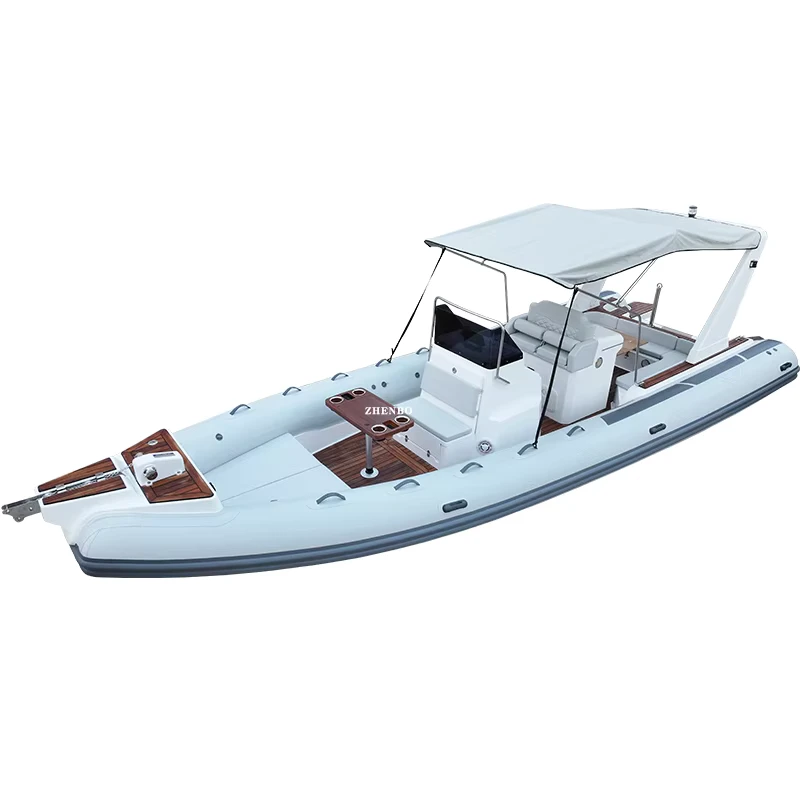 Barca rigida RIB 860 28ft 8.6m in fibra di vetro con Hypalon francese ORCA per pesca e tempo libero in famiglia