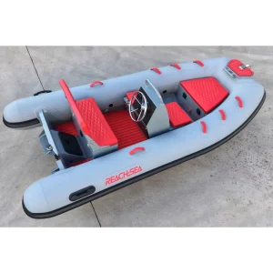 Barco RIB RHIB para 5 Pessoas, 10,8 pés, Console Luxuoso, Cor Vermelha e Cinza, OEM ODM para Resgate