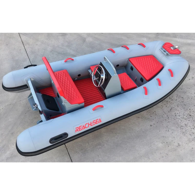 Bateau RIB RHIB 5 personnes, 10,8 pieds, console, couleur rouge gris, OEM ODM pour sauvetage