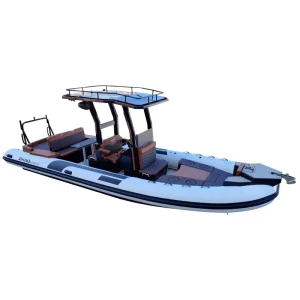 Thuyền Kayak RIB Vỏ Nhôm Hiệu Suất Cao với Trạm Điều Khiển T-Top, Thuyền Câu Cá Bơm Hơi và Thuyền Tuần Tra