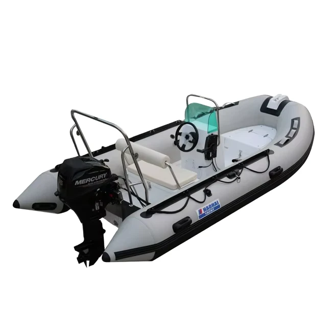 RIB360 11,8 Fuß (360 Zentimeter) aufblasbares Boot aus Fiberglas mit doppeltem Deep-V-Rumpf, geeignet für Außenbordmotoren, Kapazität für 3 Personen