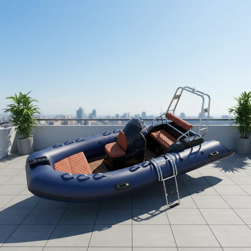 RIB390C Индивидуальная надувная лодка RIB на 5 человек, 1.2 мм ПВХ HYPALON для дайвинга, гребли и рыбалки
