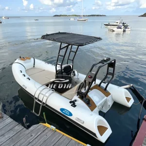 Thuyền RIB 420 sang trọng 4.2M 14FT có cabin và động cơ, vỏ nhôm, kayak câu cá, thuyền câu cá nhôm