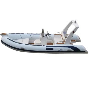 RIB480DJR Perahu Memancing Inflatable Karet Mewah 16Ft dengan Mesin Outboard Fiberglass yang Dilas untuk Transportasi Patroli