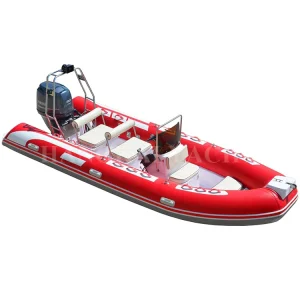 RIB520B 5.2M 17피트 스포츠 RIB 보트 유리섬유 선체 하드 인플레이터블 낚시 요트 PVC 쿠션 썬 셸터 저장 상자 6인 수용 가능