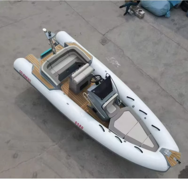 Barco inflável RIB580, casco rígido de PVC e Hypalon, iate de pesca, capacidade para 10 pessoas