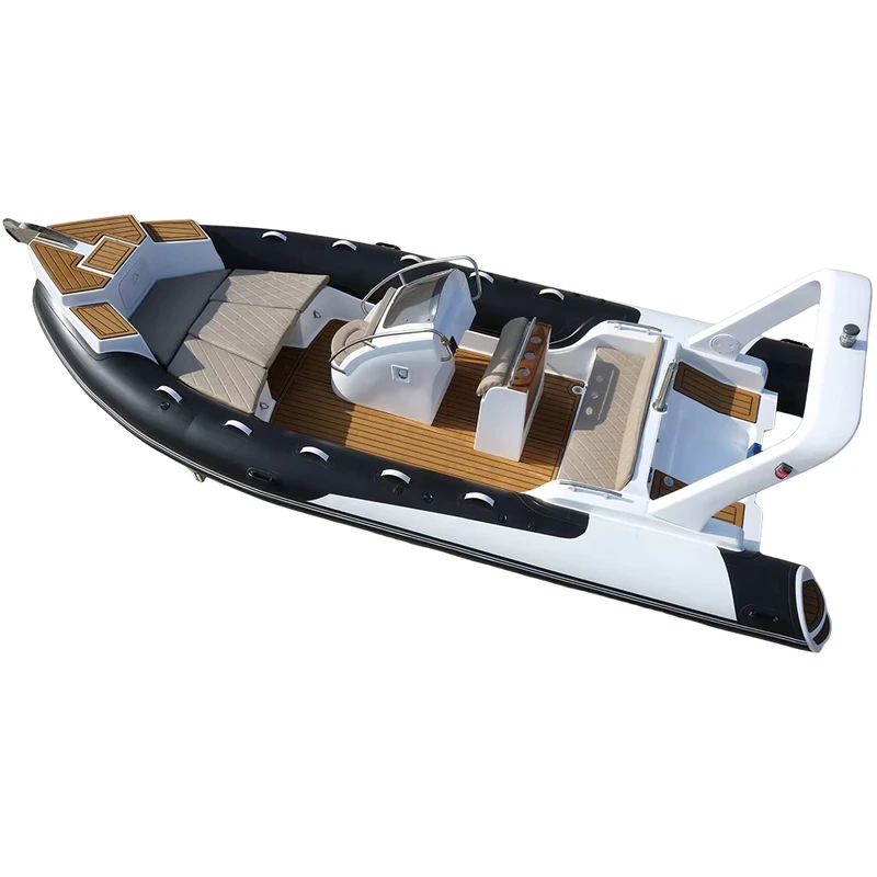 เรือ RIB600 Hypalon แบบลมลึก V ตัวถังไฟเบอร์กลาส รองรับการปรับแต่ง