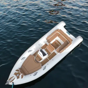 RIB760 12-foot, 14-foot inflatable sports yacht with fiberglass hull and outboard engine, Hypalon material