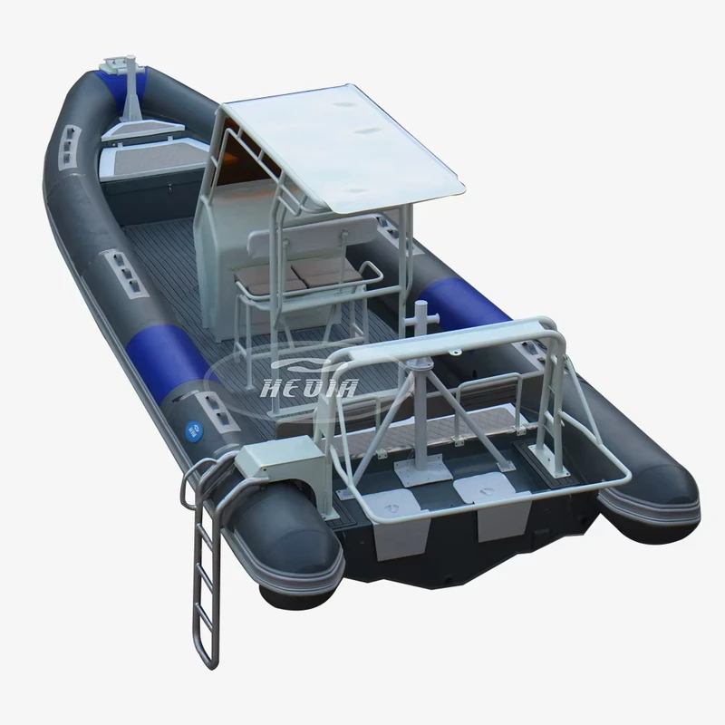 Barco Inflável RIB860 de casco semi-rígido em alumínio, barco flutuante em Hypalon, barco de borracha