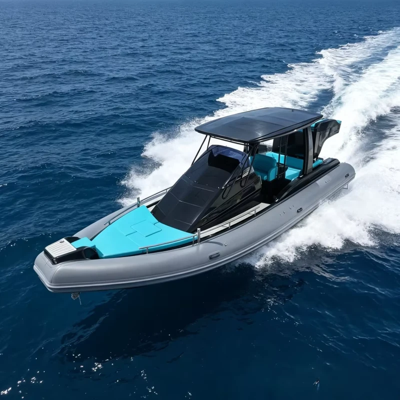 RIB960 Fiberglass Hull Rigid Inflatable Boat 9.6 Meter FRP RIB Boat Orca Hypalon Marine Rescue Yacht Fishing Speed Boat