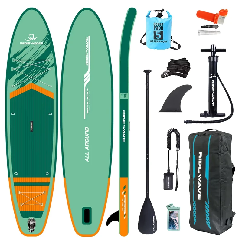 RIDEWAVE OEM Opblaasbaar Paddleboard Drop Stitch Milieuvriendelijk Draagbaar Surfen Vissen Aangepaste Maat