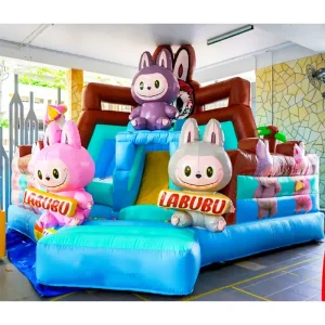 Castello Gonfiabile Rabbit Doll Combo per Bambini, Casa Gonfiabile per Saltare, Casa Gonfiabile Moonwalk