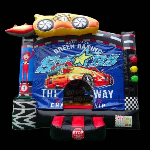 Race Car Combo Bouncer Castle Inflatable Moonwalk Jump House Air Bounce Obstacle Slide Jumper Commercial Inflatable Bouncers