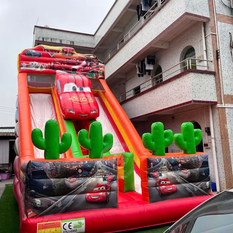 Race Car Toys Inflatable Bounce House Dry Slide Combo Inflatable Jumper Slide Combo