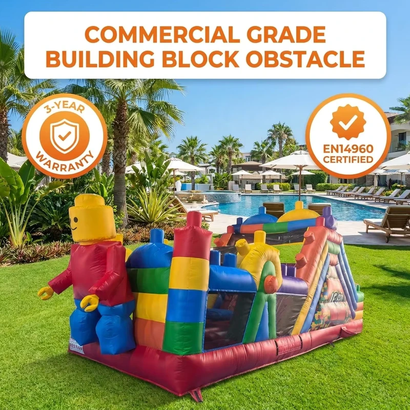 Radical Run Kursus Rintangan Inflatable untuk Tim Building Luar Ruangan 2pcs Terhubung Panjang 2pcs Terhubung Trampolin Inflatable