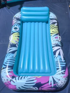 Raft Tub with Pillow Tanning Pool Lounger Inflatable Sun Tan Lounger Summer Floating PVC Inflatable Pool Lounger