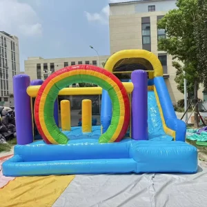 Rainbow Arch Inflatable Castle Commercial Custom Boys’ and Girls’ Inflatable Trampolines Obstacle Bouncy Houses