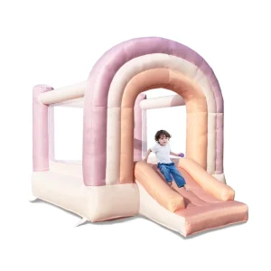 Rainbow Inflatable Bounce House Bounce House with Slide Toddler Bouncy House with Blower for Indoor Outdoor Home Use
