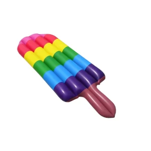 Pelampung Es Krim Inflatable Pelangi 1 Orang Kasur PVC Mengapung untuk Pesta Pantai & Kolam Musim Panas