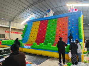 Rainbow Multi-Lane Inflatable Climbing Wall Commercial Grade Kids’ Amusement for Events